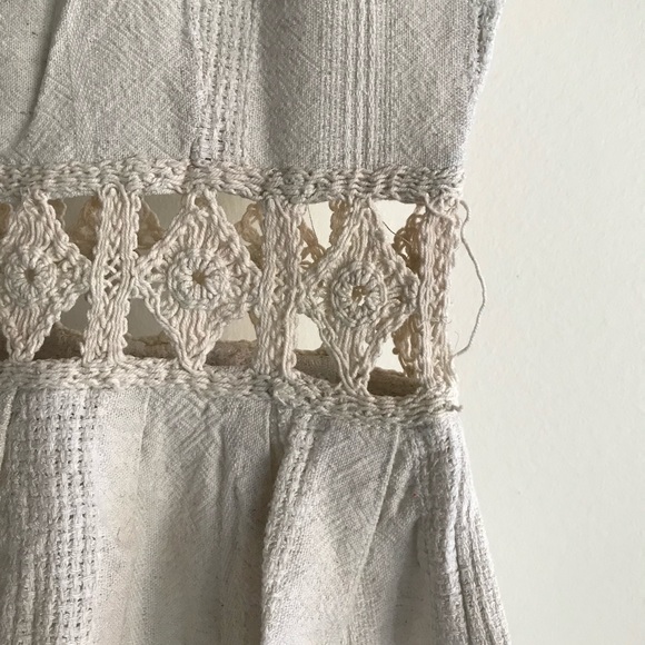 Vintage Beige Linen Dress - Picture 6 of 6